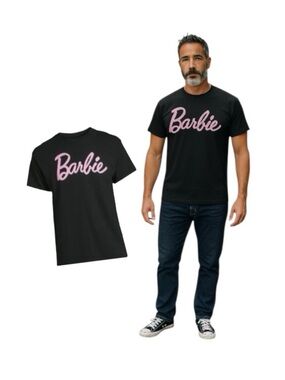 Barbie Black and Pink Short Sleeve Tee with Logo